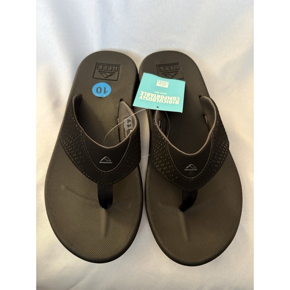 NEW Reef Flip Flop Regular Sandal Mens Size 10 CJ9681 Reef Rover II Black Sandal